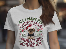 Xmas T Shirt Christmas TShirt Miniature Schnauzer Dog Xmas Tee Holiday Festive