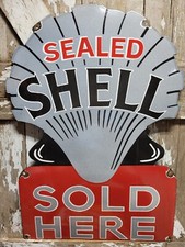 VINTAGE SHELL PORCELAIN SIGN