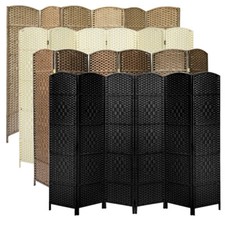 Hand Made Weave Wicker Folding Room Divider Privacy Screen Separator 3/4/6 Panel