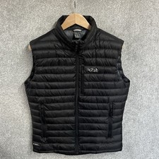 Rab Gilet Mens Small Medium Black Microlight Vest Down Body Warmer Black