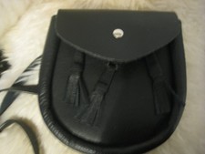 NEW BLACK LEATHER SPORRAN AND BELT