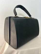 Vintage 1960s Lanca bag black doctor vanity case mod Gladstone handbag #VD @BAB