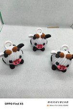 Cute Knitted Cow Keychain Bag Pendant Cartoon Cow