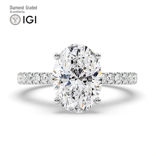 Oval diamond engagement - diamond, ring