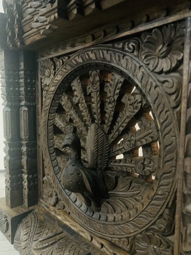 Finely carved peacock - peacock, wall