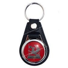 VAUXHALL CLASSIC GRIFFIN RED FAUX LEATHER KEY RING / KEY FOB.