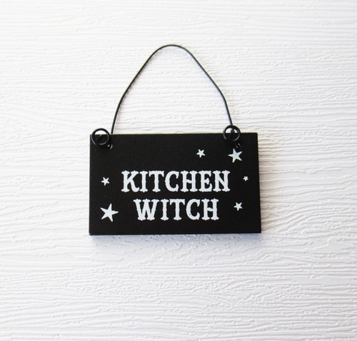 Kitchen witch mini sign - kitchen,