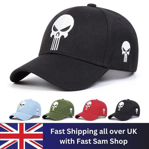 Mens skull punisher embroidery - mens,