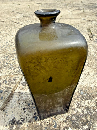 Antique green 1700s hand blown - antique,