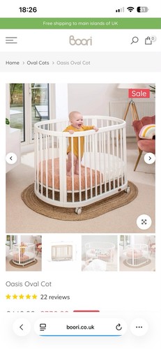 Boori oasis oval cot - oasis,