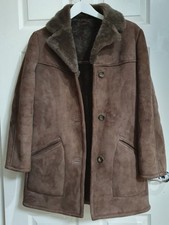 Women's Sheepskin Coat Jacket UK 14 Made in Malta thick and warm - Mint Cond