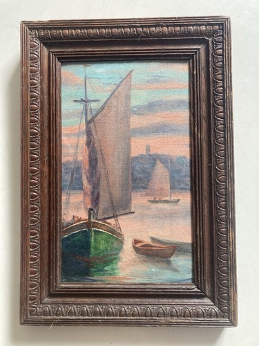 Vintage oil painting seascape - vintage,
