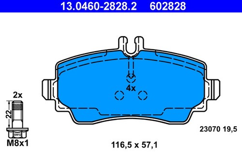 Ate 0460 2828 brake pad - ate,