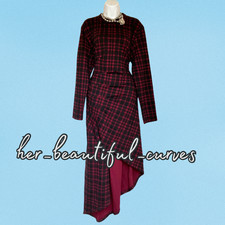 JOE BROWNS TARTAN PRINT JERSEY PARTY DRESS SIZE 18