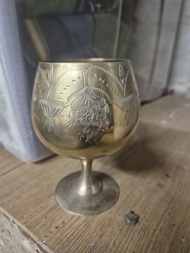 Vintage brass metal - vintage, goblet