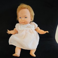 RARE Newborn Ideal 70's Thumbelina Doll+Dress WORKING PULL STRING Wriggles 