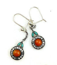 Art deco earrings coral - art,
