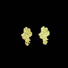 Real 10K Solid Yellow Gold Large Nugget Stud Earrings Diamond Cut Men's Women's