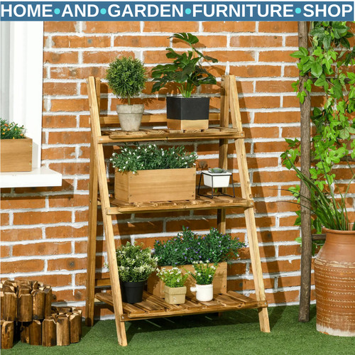 Tier wooden plant stand - wooden,