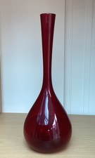 Swedish Art Glass  Ruby Red Onion Shaped  Vase 25cm