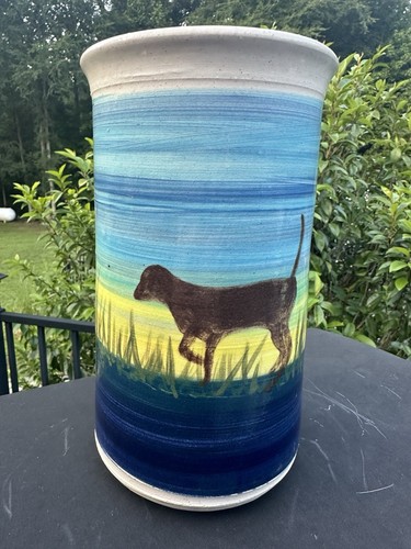 Glazed pottery wine brick vase - glazed,