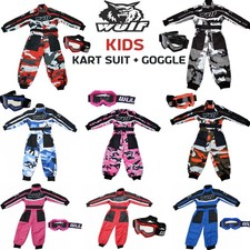 Kids Motocross Kit Mx Kart Race Suit and Off Road Goggles Junior Quad Pit Bike