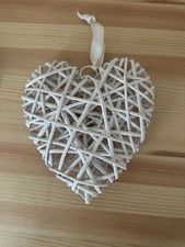 White wicker heart wall - wicker,