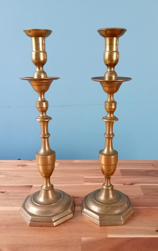 Tall heavy pair antique - heavy,