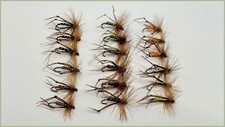 Barbless Dry Trout Flies, 18 Barbless Hoppers Mixed colours sizes 10/12/14