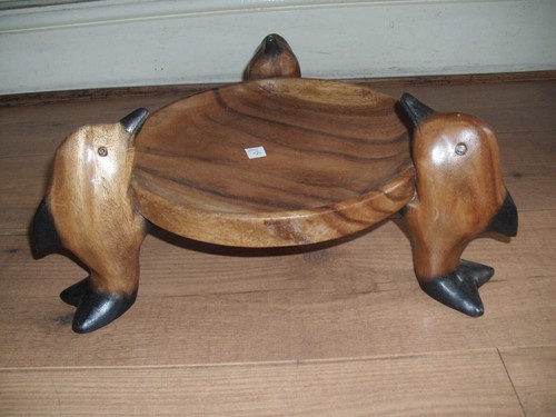 Hand carved wooden dolphin - wooden,