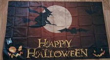 Festive Halloween Wall Polyester Flag Banner Decorati Party Witch Moon 90x150 cm