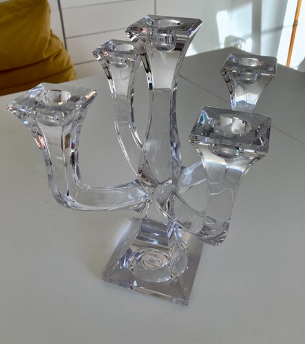 Heavy glass candle stick - glass,