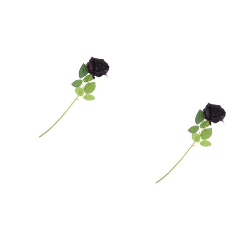 Black fake flowers rose - ,
