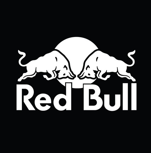 Redbull logo white die - white,