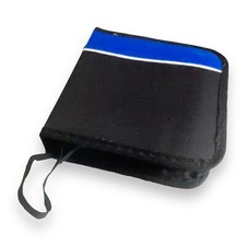 44 CD DISC DVD STORAGE HOLDER SLEEVE WALLET CARRY CASE Black & Blue