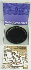 RARE WEDGWOOD BLACK BASALT JASPERWARE OLYMPIC GAMES PLATE MUNICH 1972 BOXED