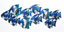 SCHOOL OF BLUE FISH Metal Wall