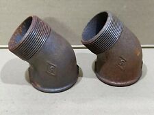 2" x 45 degree  Elbow BLACK MALLEABLE IRON PIPE FITTINGS BSP x 2 off water