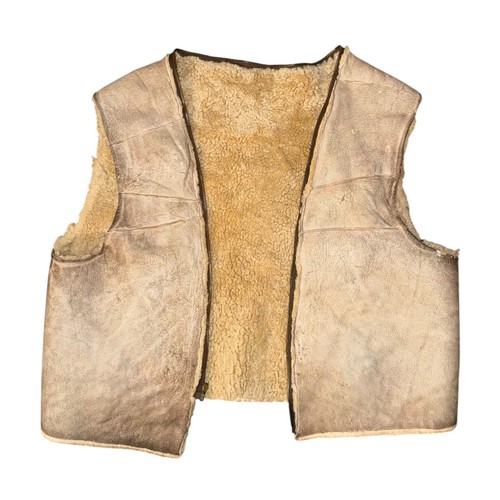 Vintage sheepskin gilet mens - sheepskin,