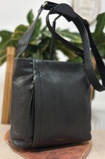 Radley London  medium Black Leather Handbag Pocket Crossbody /Messenger Bag vgc