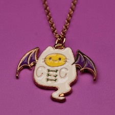 Bat Cat Skeleton Necklace –