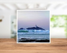 GODREVY LIGHTHOUSE HAYLE, CORNISH GREETING, BIRTHDAY, CHRISTMAS CARDS, COASTERS