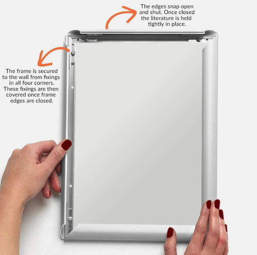 Wall mounted poster snap - a3/a4,