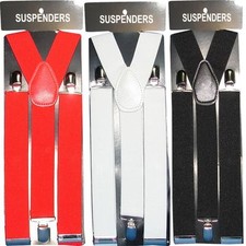 Men's Braces Adjustable Elastic Y Shape Suspenders Strong Clips Heavy Duty 35mm
