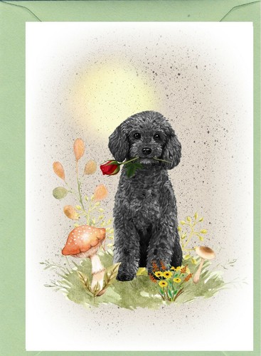 Poodle dog - (black), (4"x