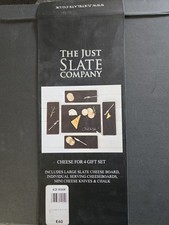 Just Slate Cheese Gift Set 1 Cheeese Board 4 Slate Plates 4 Cheese 