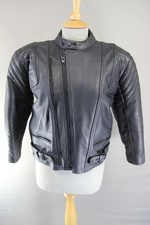 BOYS/CHILDS 'BABY BIKER' BLACK LEATHER BIKER JACKET WITH KNOX CE ARMOUR 36IN/4XL