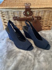 French Navy Peep toe Wedge  (6)
