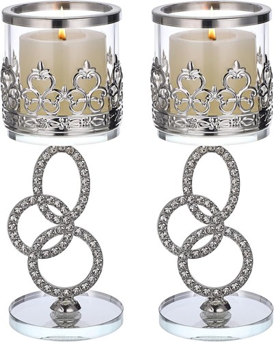 Crystal glass tea light votive - crystal,