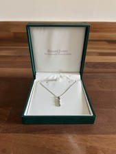 Beautiful Diamond and Silver Coloured Ernest Jones Pendant Necklace Boxed